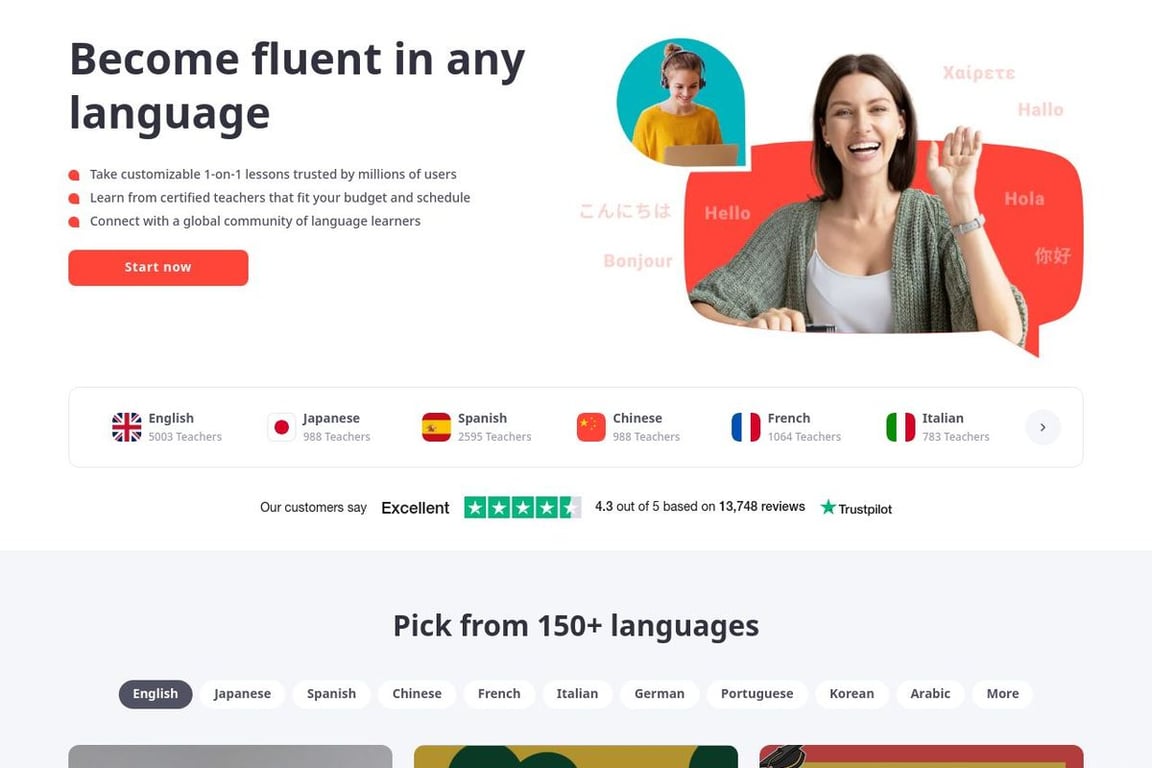 Italki.com homepage
