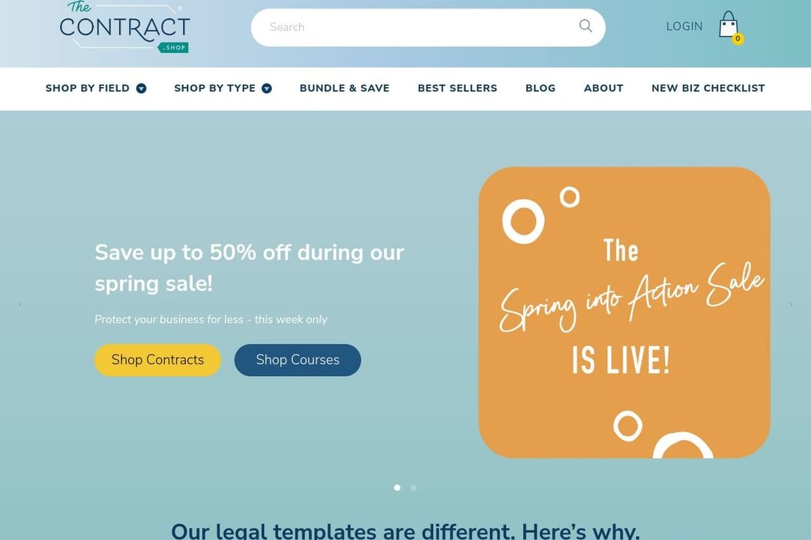 The Contract Shop homepage