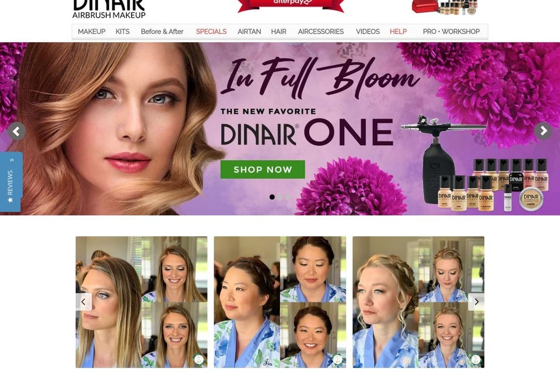 Dinair Airbrush Makeup homepage