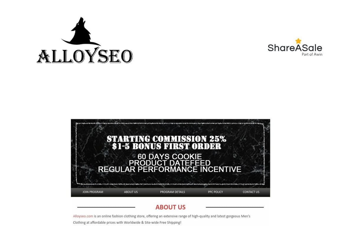 Alloyseo.com affiliate program signup page