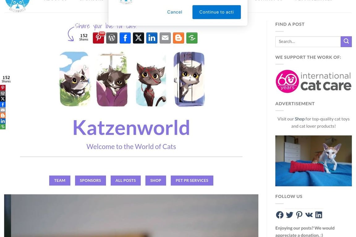 Katzenworld Shop homepage