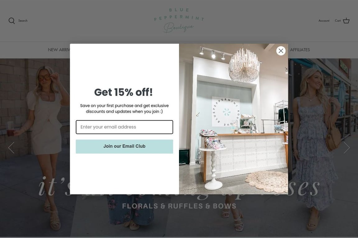 BluePeppermint Boutique homepage