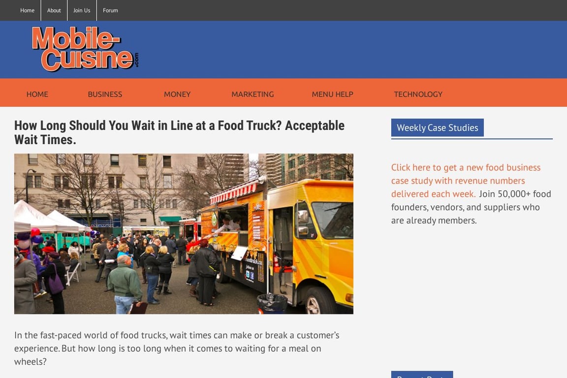 Mobile Cuisine homepage