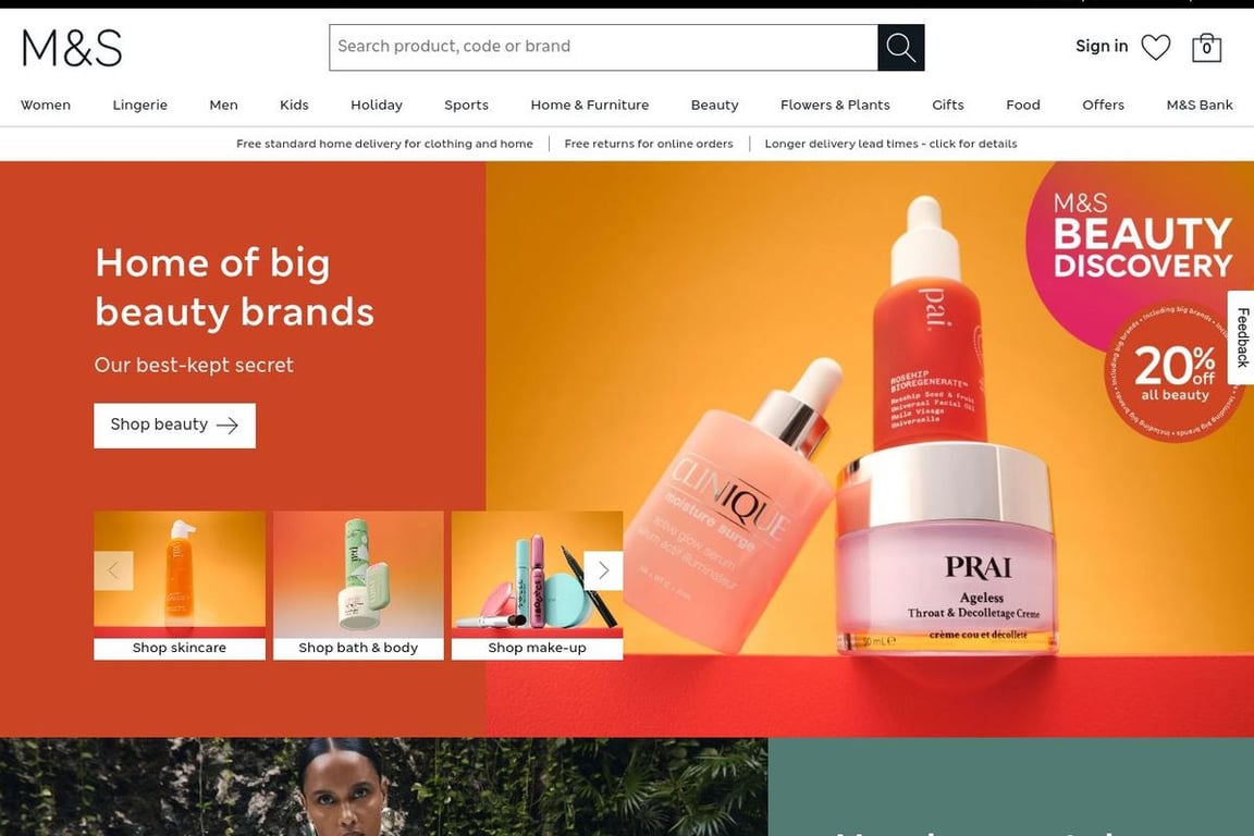 Marks and Spencer CA homepage