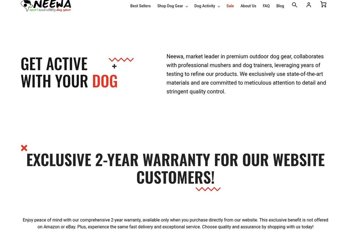 Neewa USA homepage