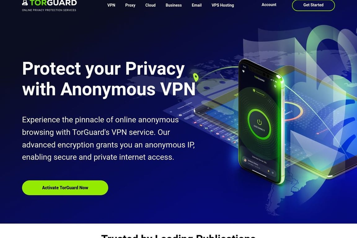 TorGuard homepage
