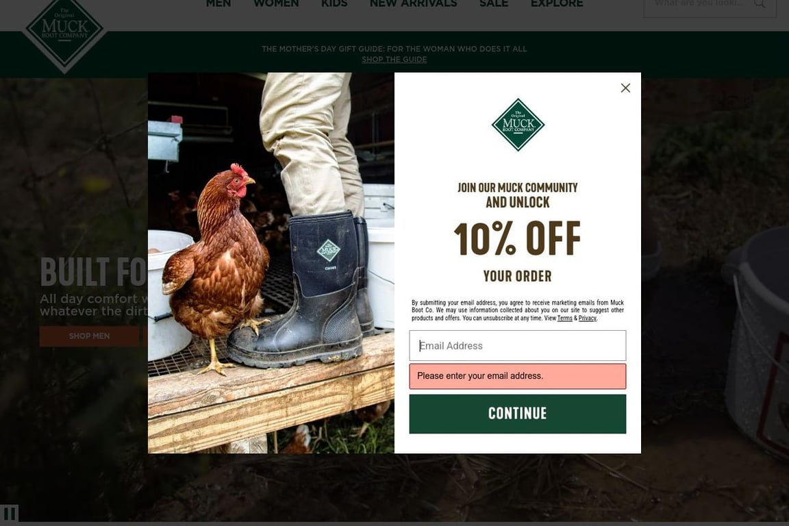 Muck Boot homepage