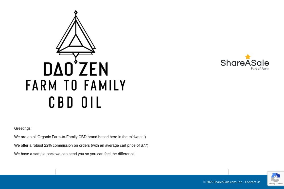 Daozen affiliate program signup page