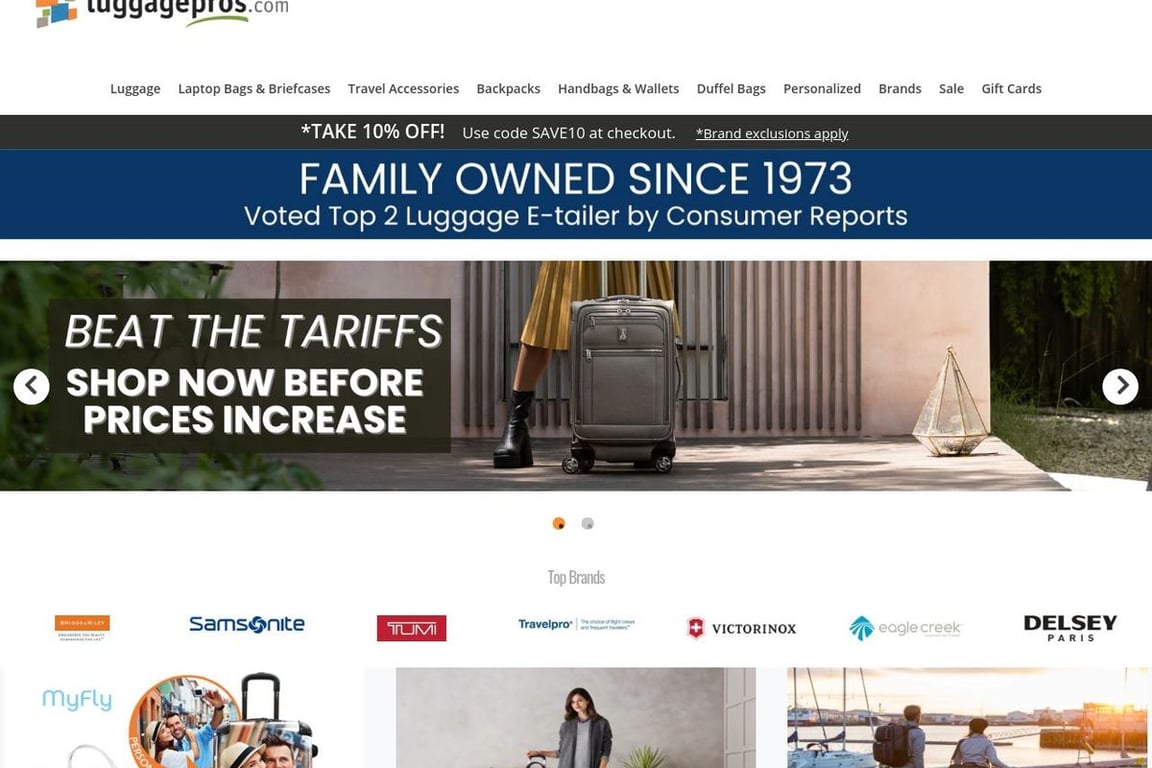 Luggage Pros homepage