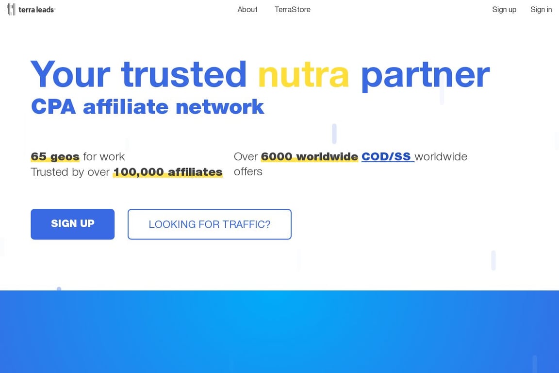 Terra Leads homepage