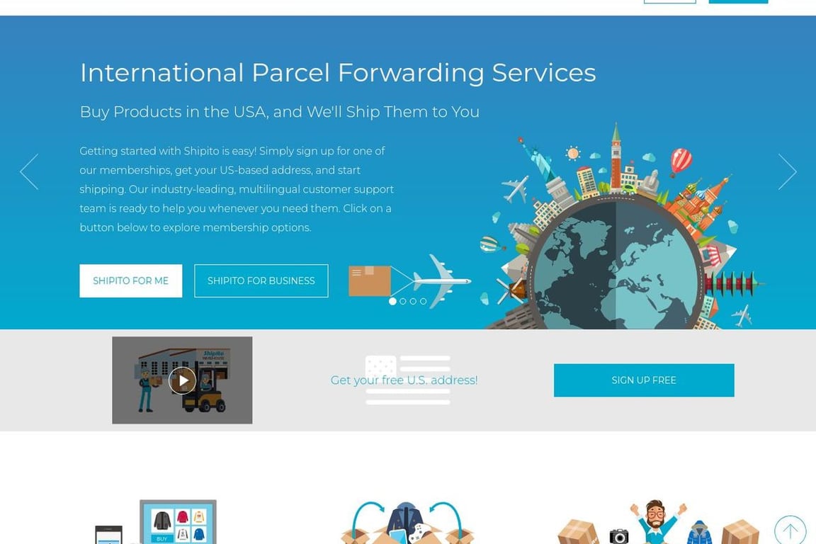 Shipito homepage