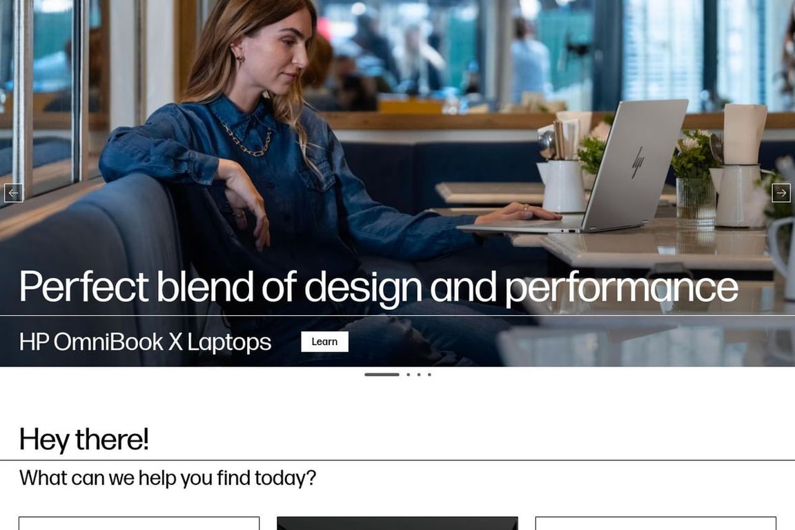 HP.com homepage