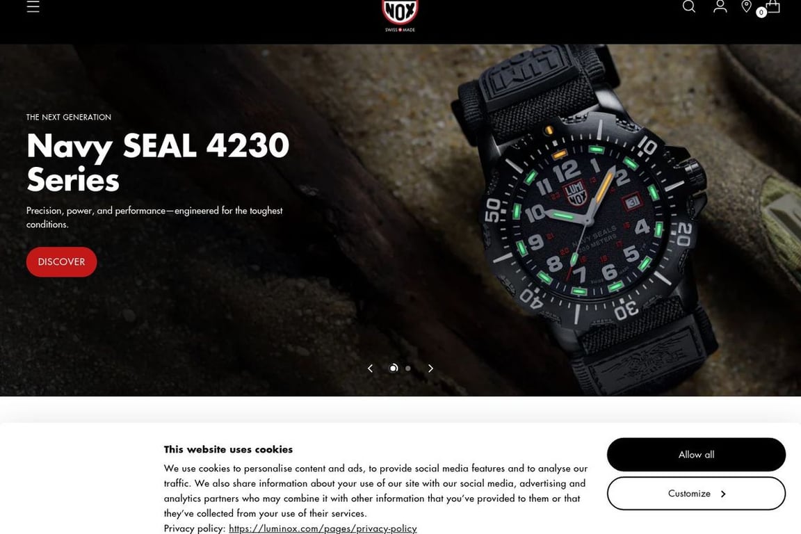 Luminox homepage