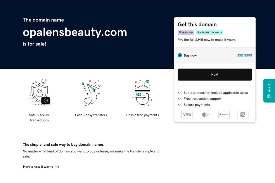 Opalens homepage