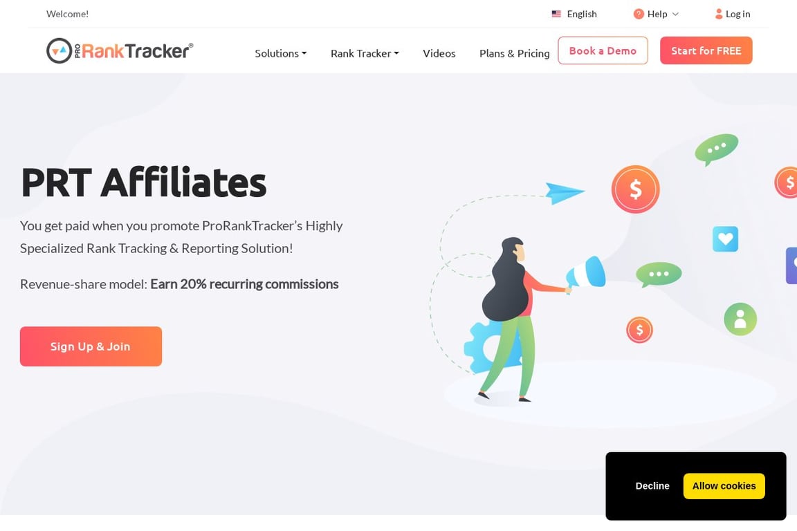 ProRankTracker affiliate program signup page
