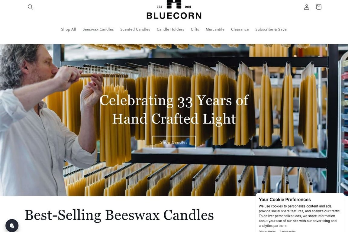Bluecorn Beeswax homepage