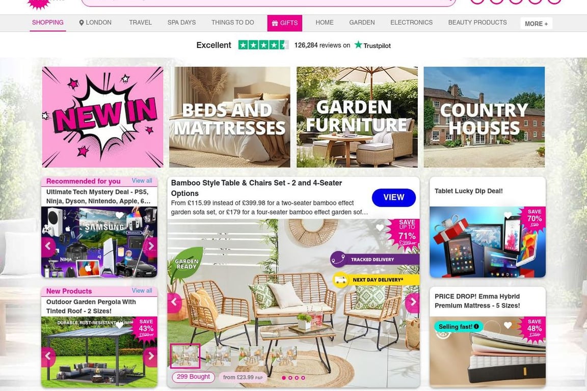 Wowcher homepage