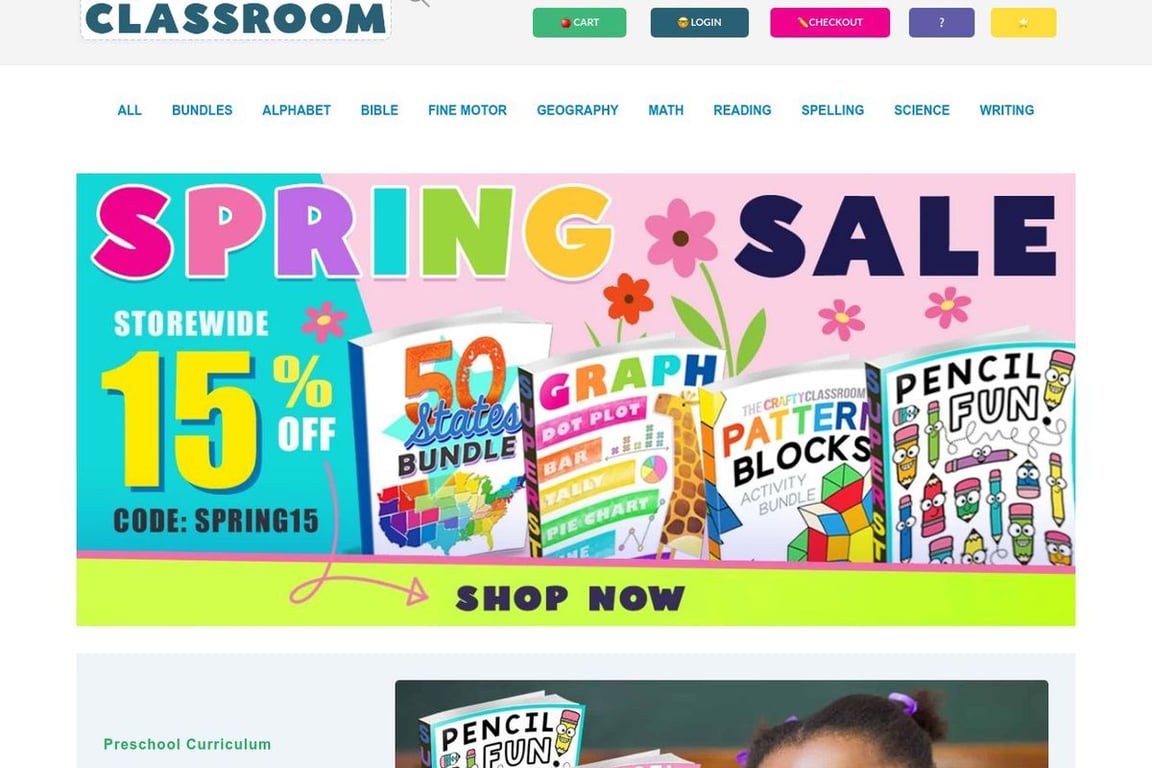 The Crafty Classroom homepage