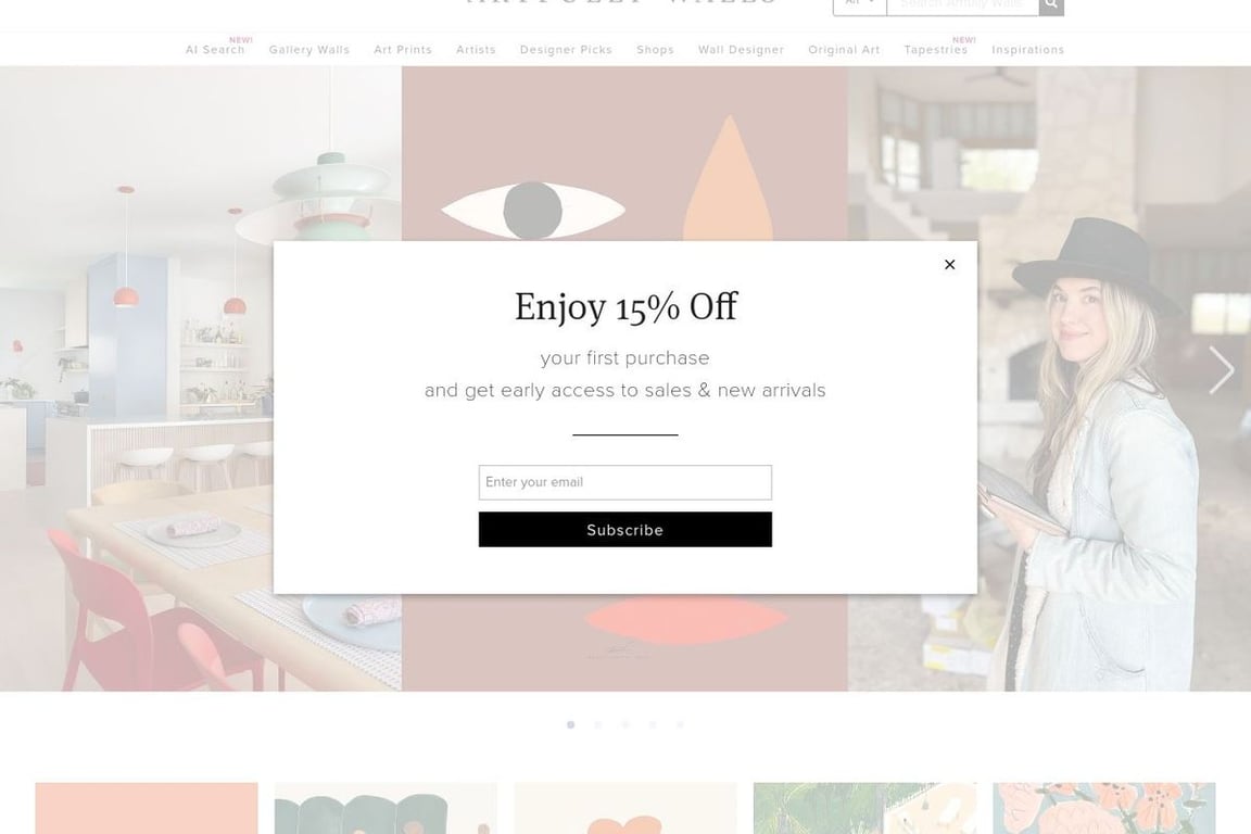 Artfully Walls homepage