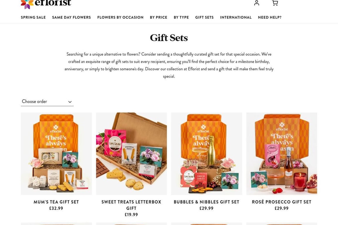 Ihampers UK homepage