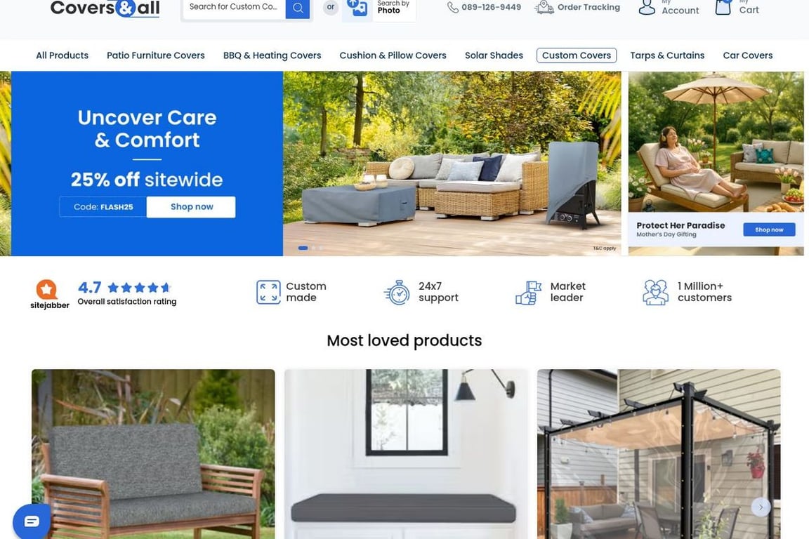 Covers and All Australia homepage