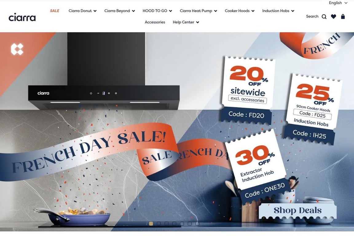 Ciarra appliances homepage