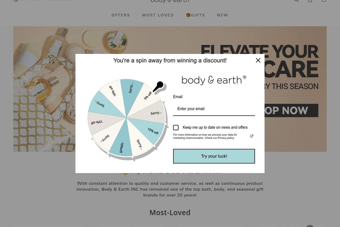 Body & Earth homepage