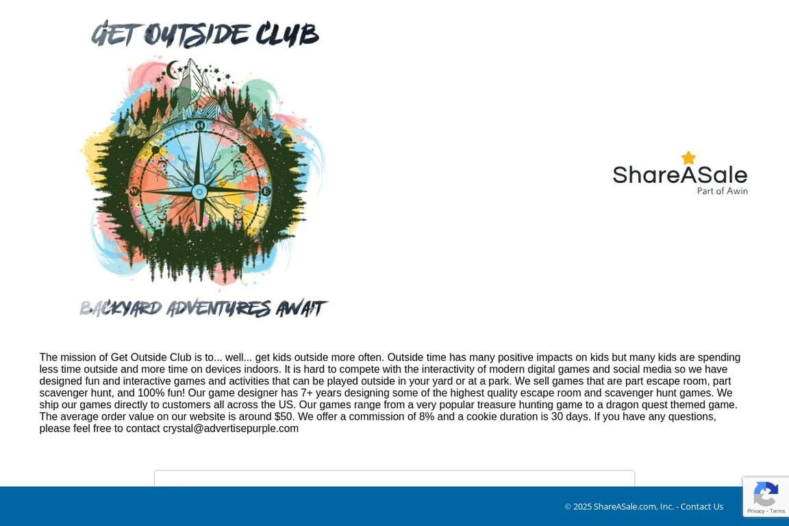 Get Outside Club affiliate program signup page