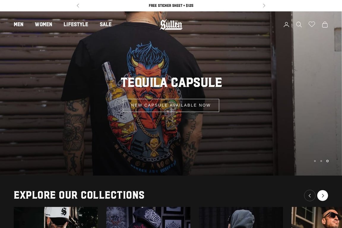 Sullen Clothing homepage