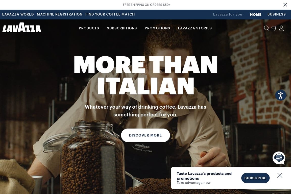 Lavazza homepage