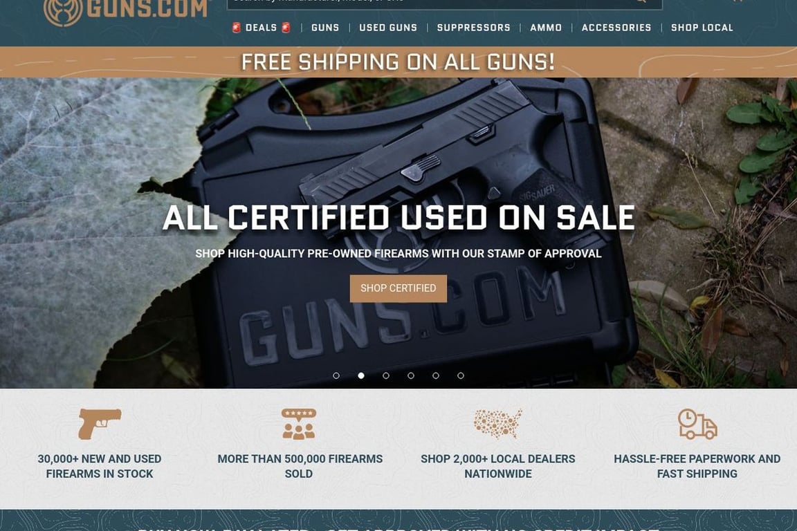 Guns.com homepage