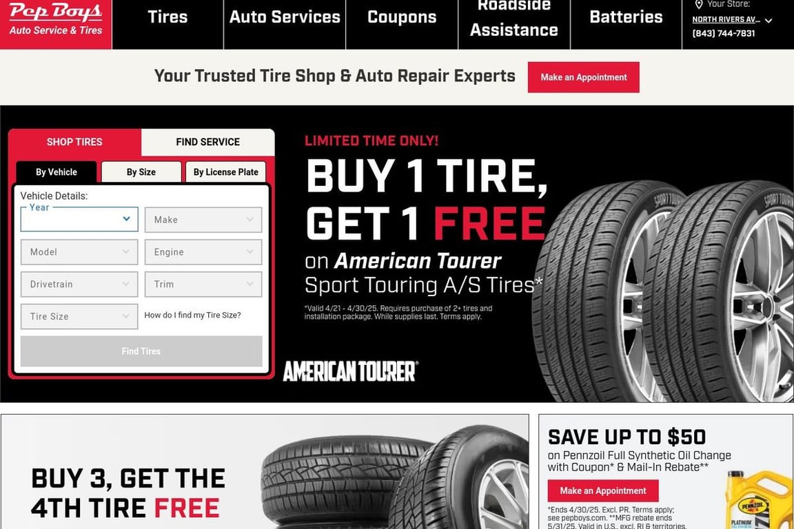 Pep Boys homepage