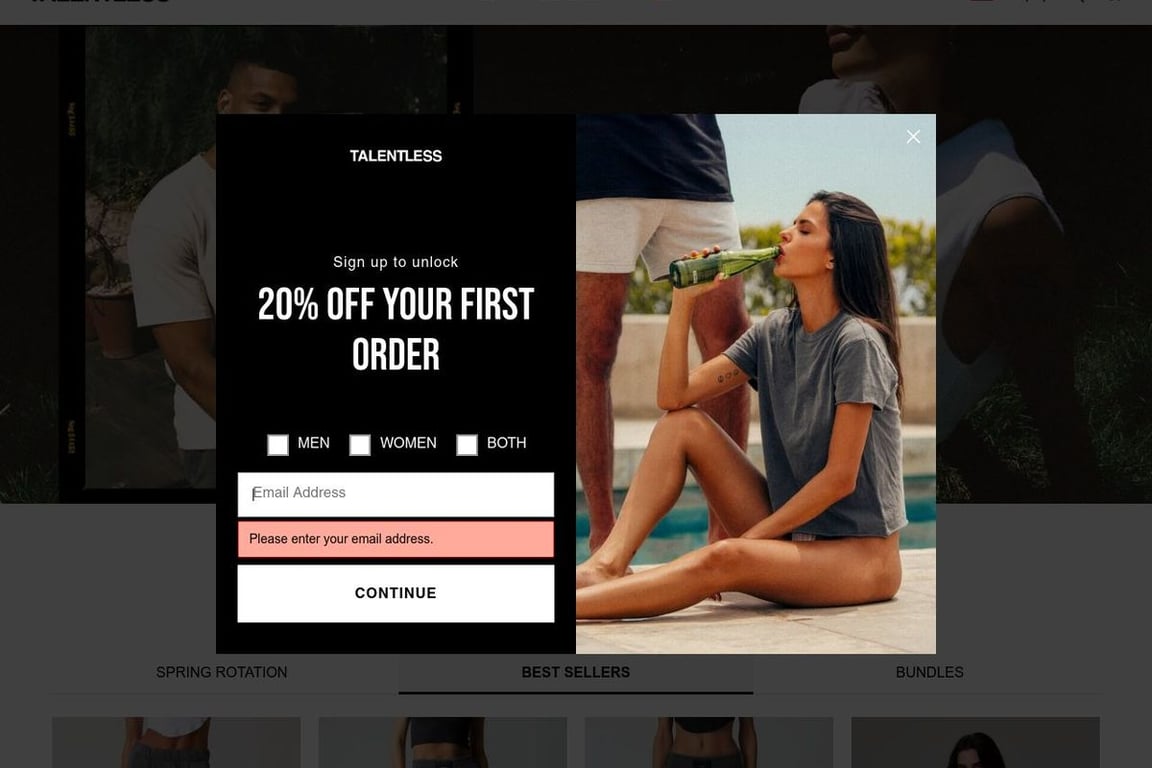 Talentless.co homepage