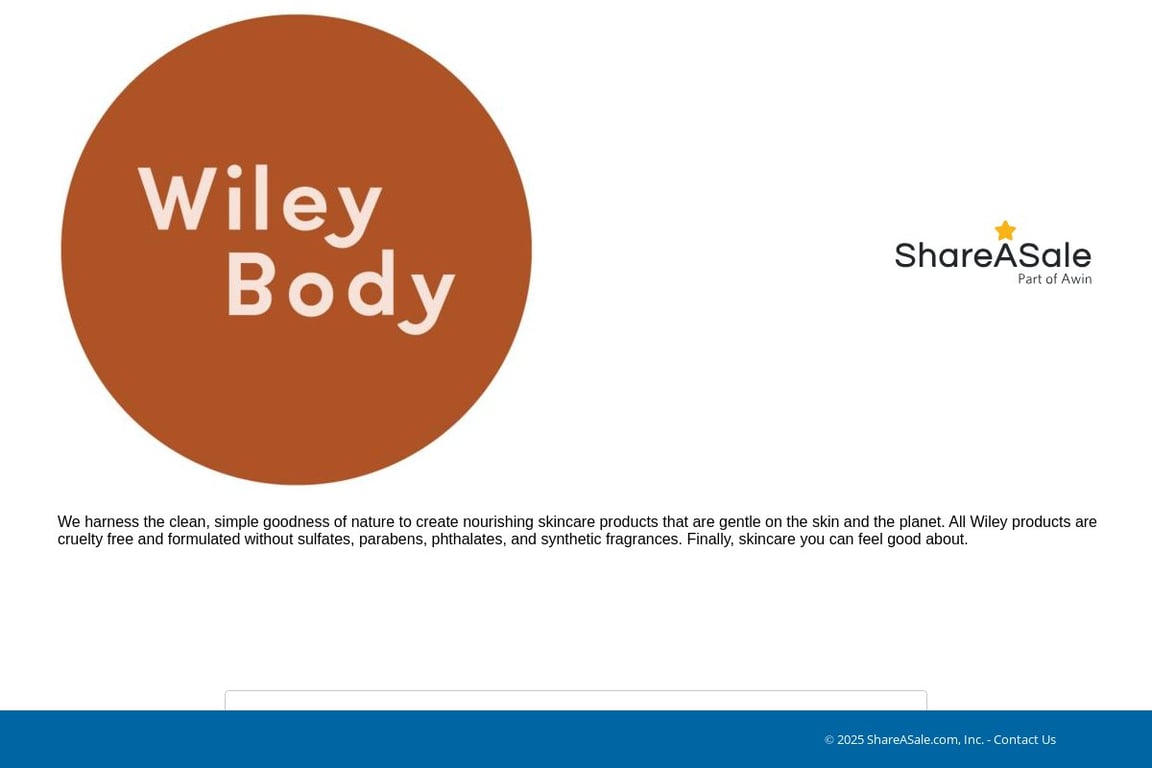 Wiley Body affiliate program signup page