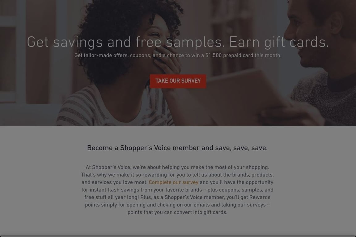 Shopper’s Voice homepage