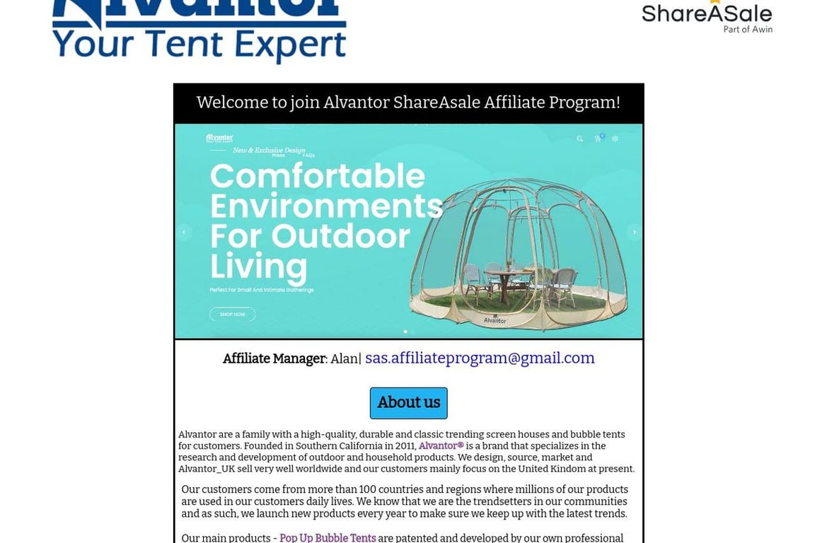 ALVANTOR INDUSTRY CO LTD affiliate program signup page