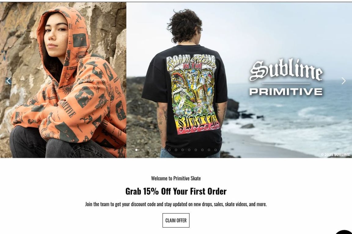 Primitive Skate homepage