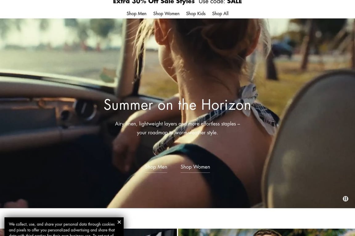 Tommy Hilfiger homepage