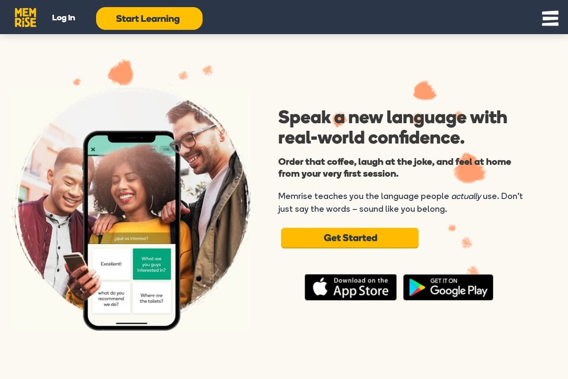 Memrise homepage