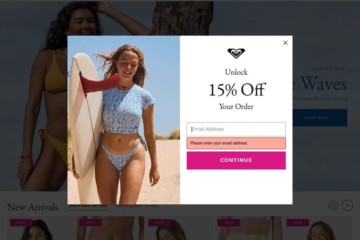 Roxy homepage