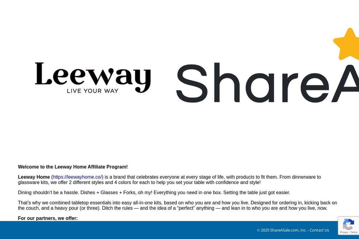 Leeway affiliate program signup page