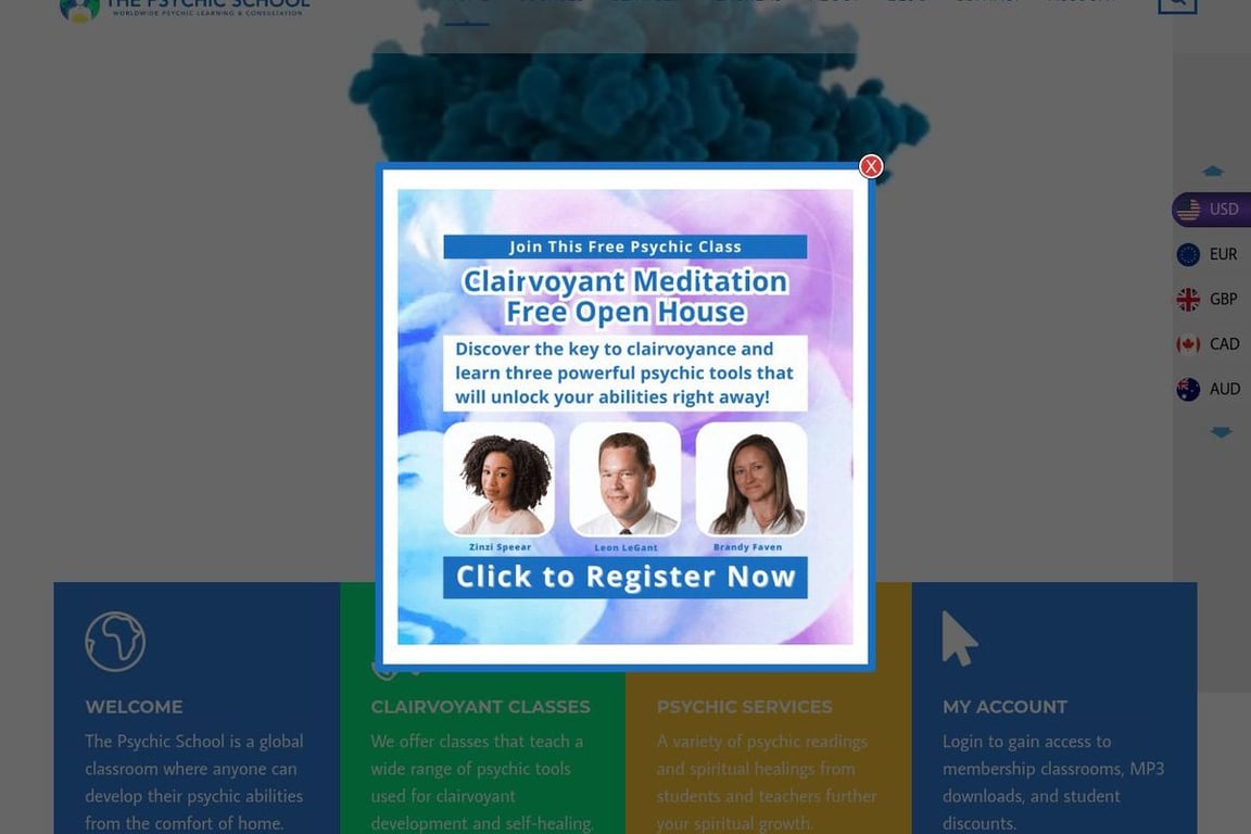 The Psychic School homepage