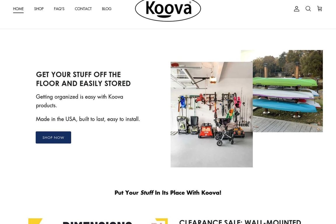 Koova homepage