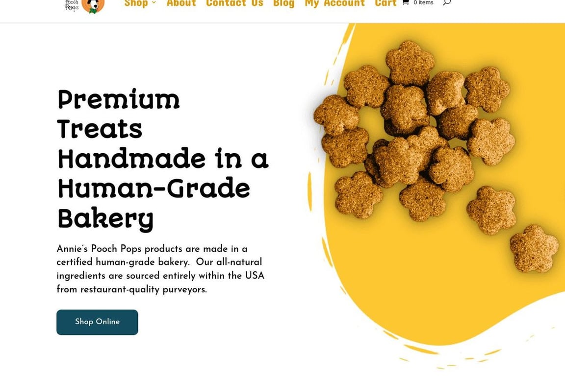 Annie’s Pooch Pops homepage