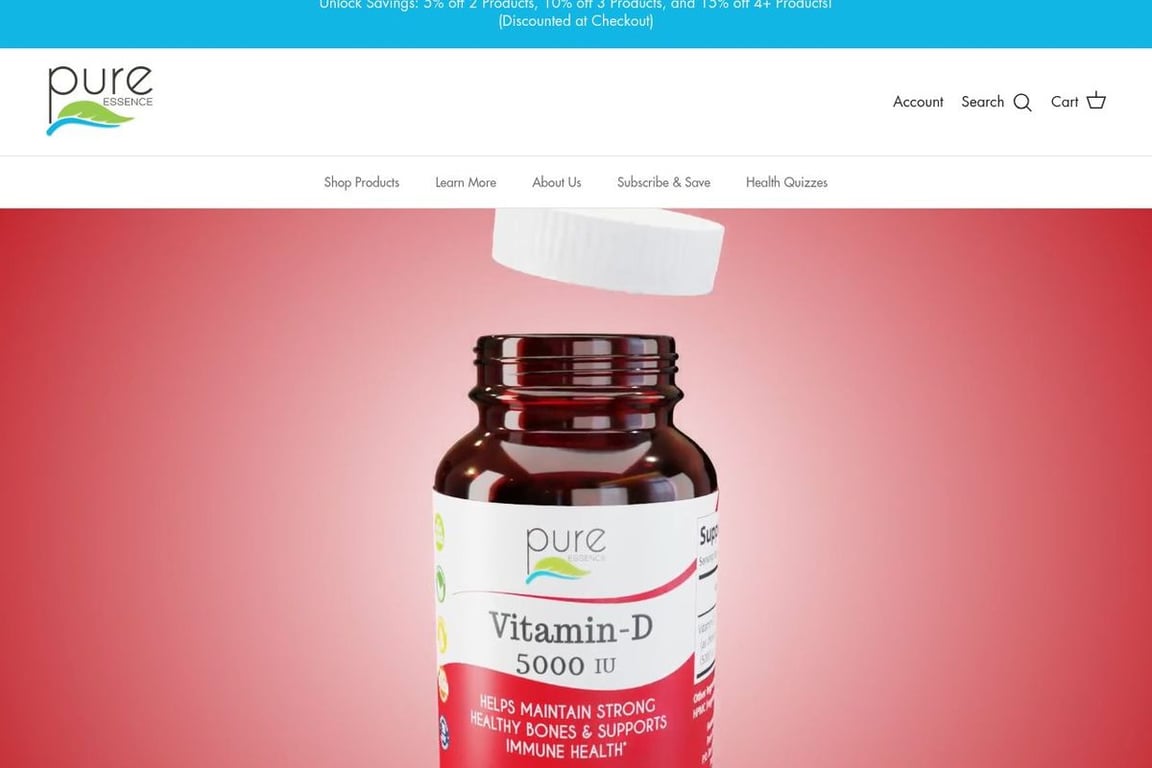 Pure Essence Labs homepage