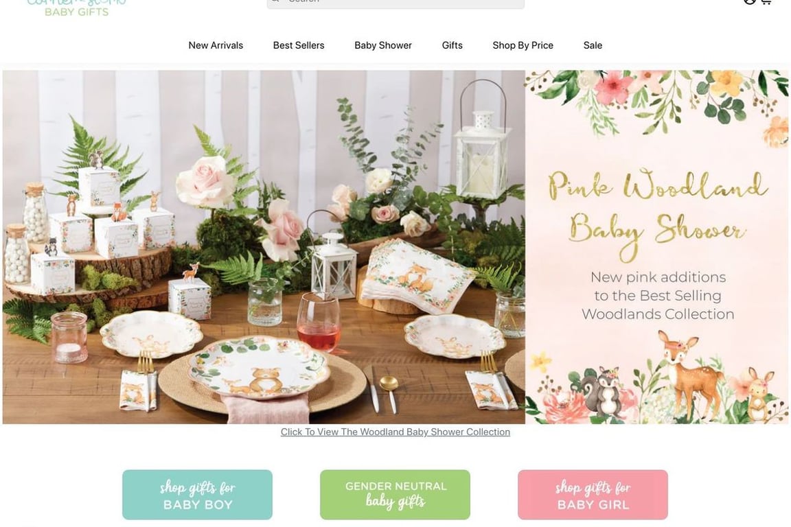 Corner Stork Baby Gifts homepage
