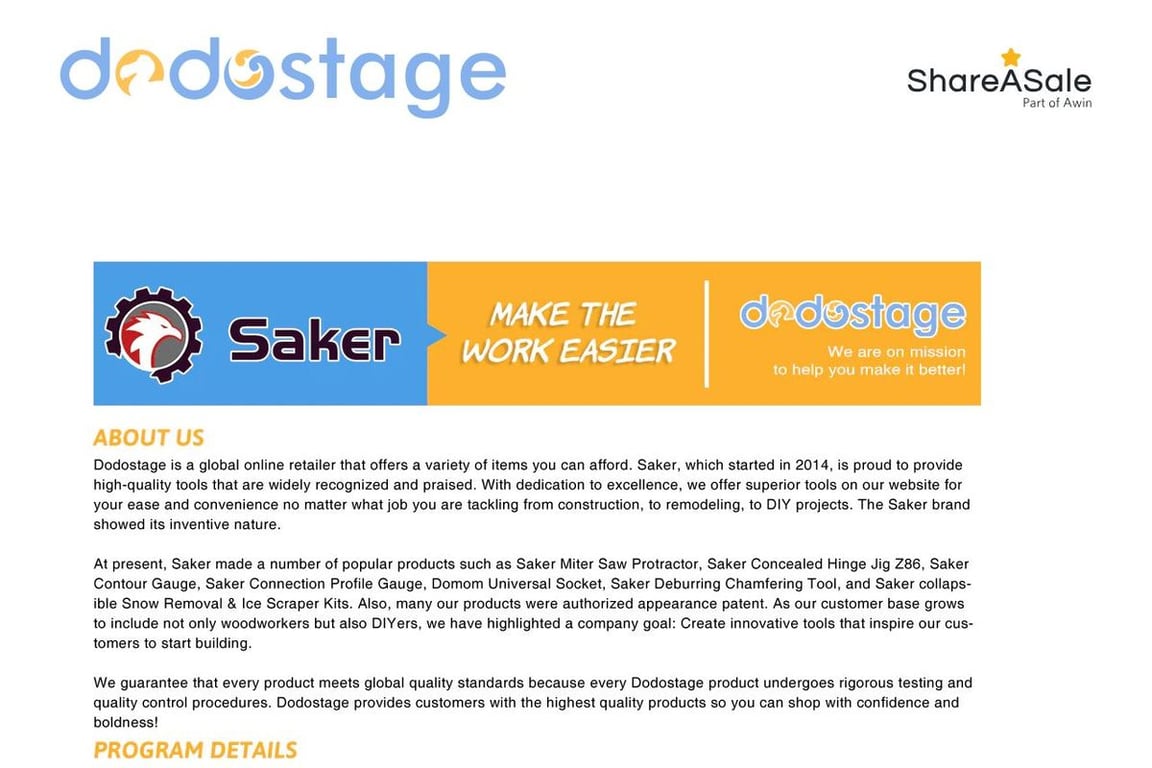 Dodostage affiliate program signup page