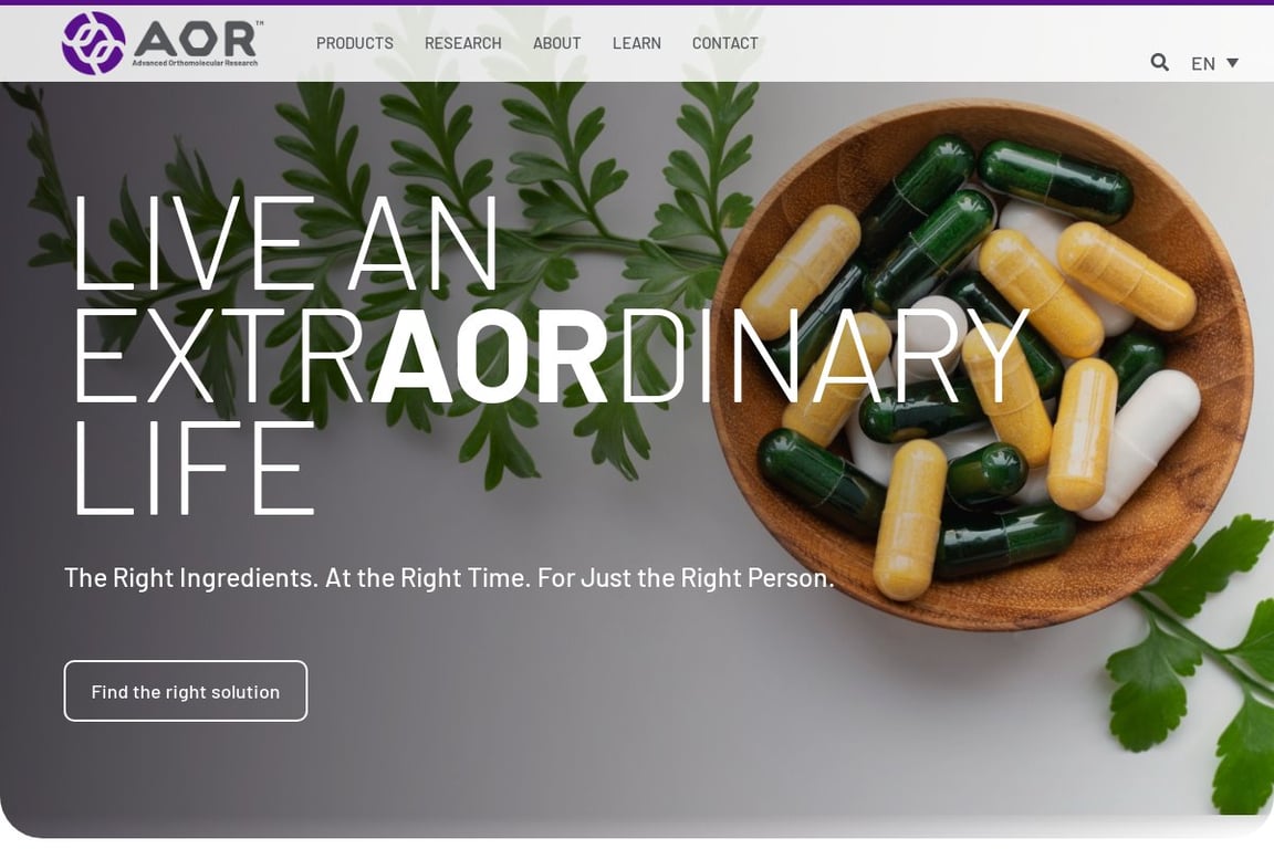 Advanced Orthomolecular Research US homepage