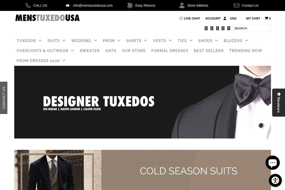 Mens Tuxedo USA homepage