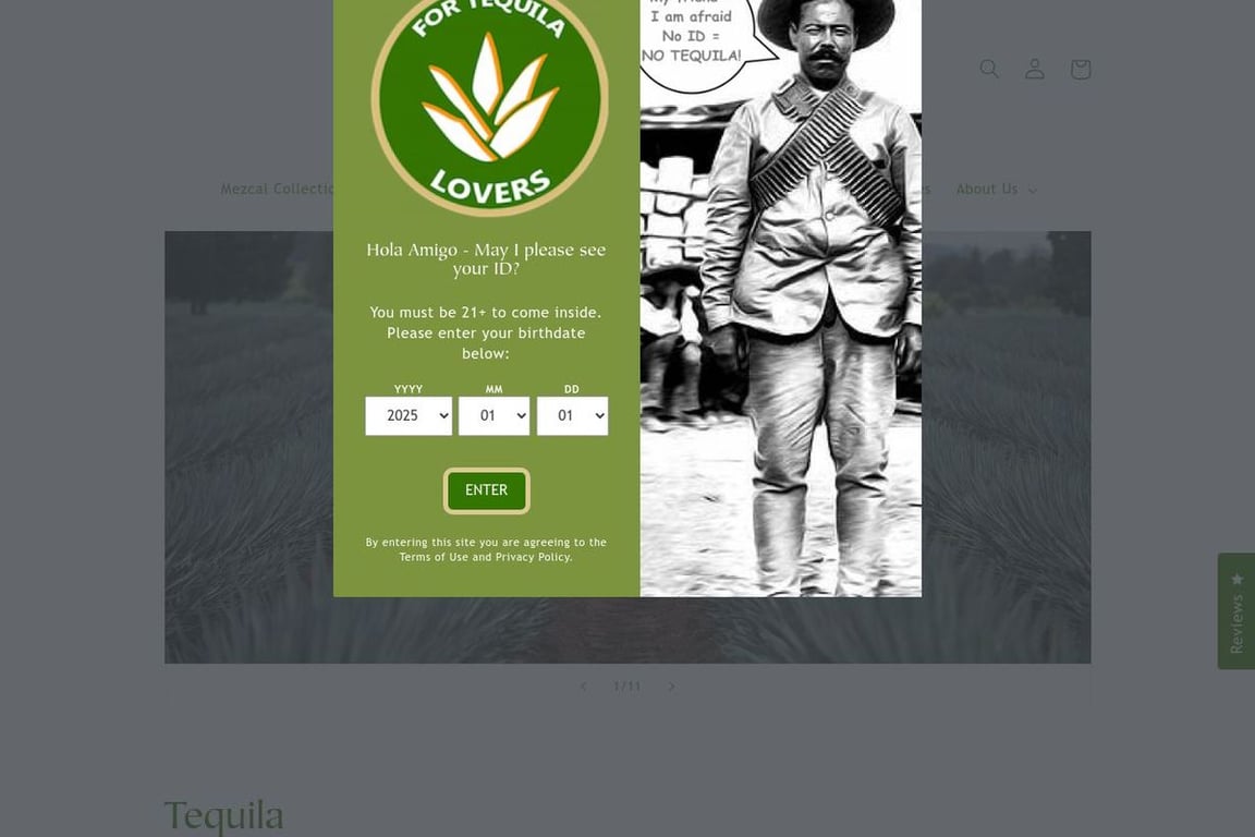 Tequila Lovers homepage